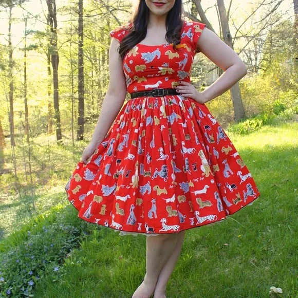 Red Dog Print Dress - Picture 3 of 6